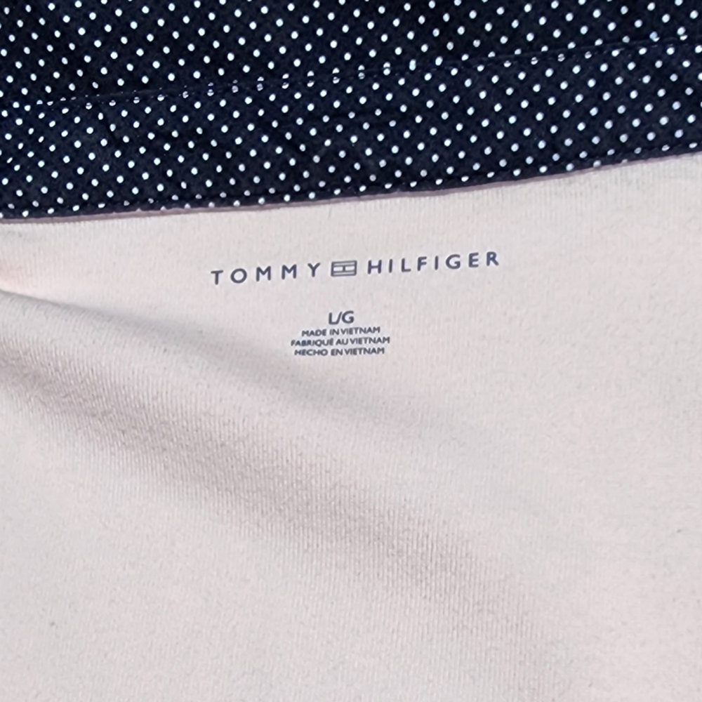 Tommy Hilfiger L pink and blue polkadot collar polo shirt dress Used good - Picture 2 of 6